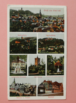 Postcard PC Bielefeld 1910-1920 railway station Town architecture NRW